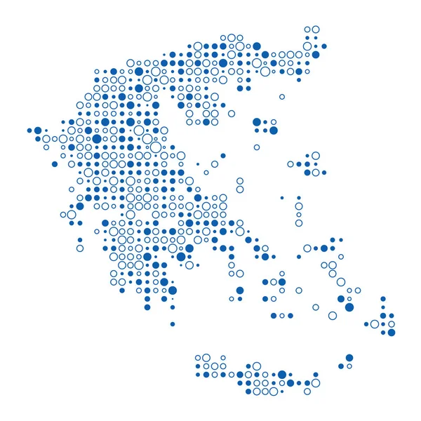Grekland Silhuett Pixelated Mönster Karta Illustration — Stock vektor