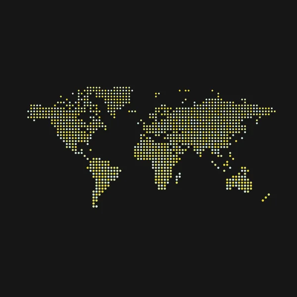 世界1シルエットピクセル化パターンマップイラスト — ストックベクタ