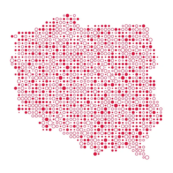 Polonia Silueta Pixelado Patrón Mapa Ilustración — Archivo Imágenes Vectoriales