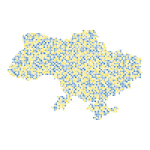 Ukrayna Silüeti Pikselli Desen Çizimi — Stok Vektör