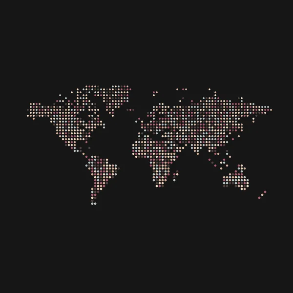 Иллюстрация Пиксельной Карты Мира — стоковый вектор