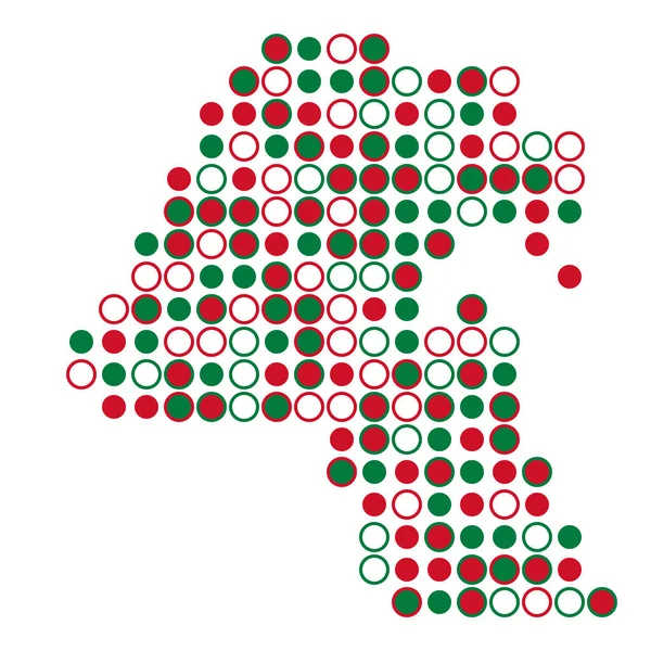Kuvajt Silueta Pixelated Pattern Map Illustration — Stockový vektor