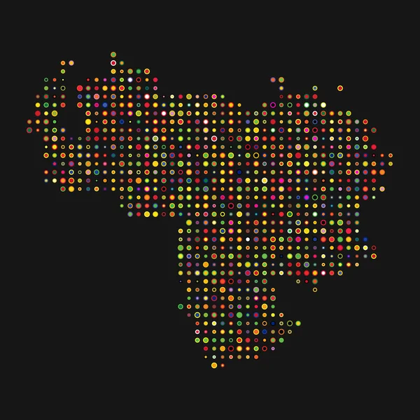 Venezuela Silhouette Illustration Carte Motif Pixélisé — Image vectorielle
