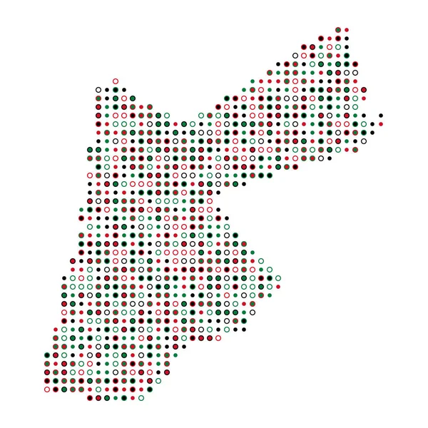 Jordan Silhouette Pixelated Pattern Map Illustration — Stock Vector