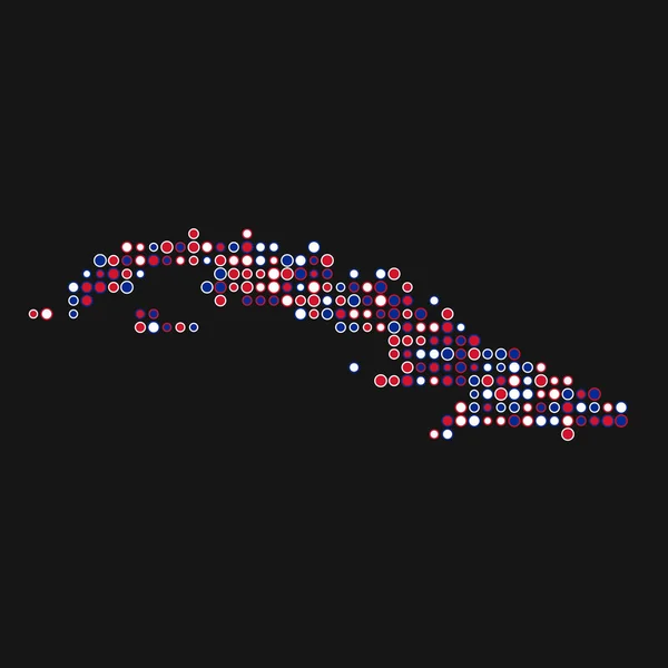 Kuba Silueta Pixelated Pattern Map Illustration — Stockový vektor