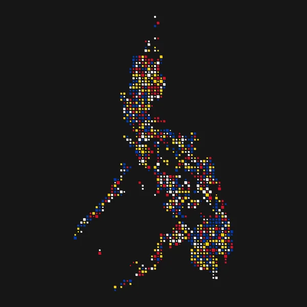 Filipinas Silhueta Pixelado Ilustração Padrão — Vetor de Stock