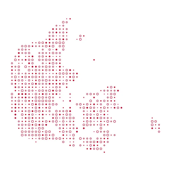 Датский Силуэт Pixelated Pattern Map Illustration — стоковый вектор