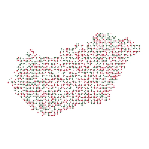 Hungría Silueta Pixelated Patrón Ilustración — Vector de stock