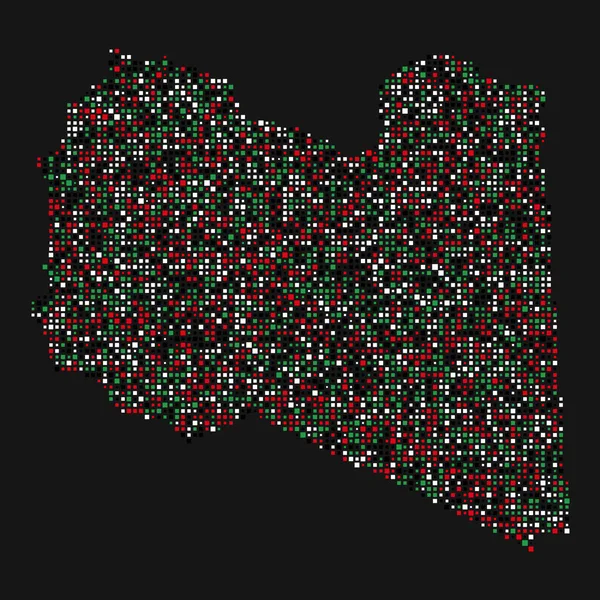 Libya Silhouette Pixelated Pattern Illustration — Stock Vector
