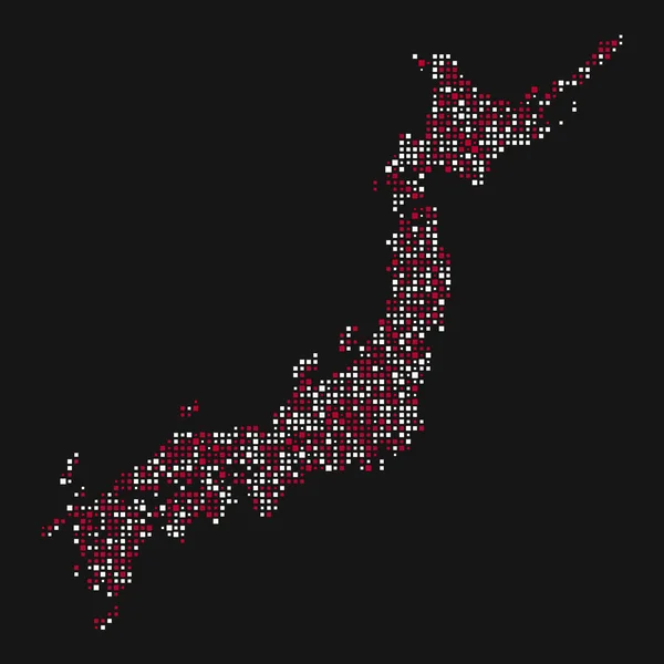 Japán Silhouette Pixelated Minta Illusztráció — Stock Vector