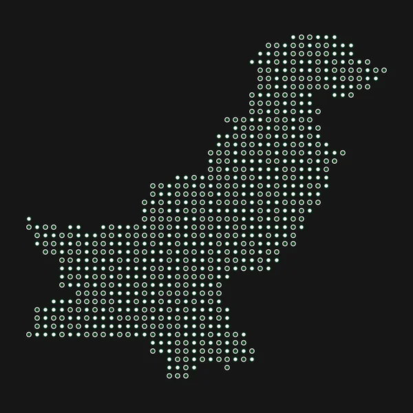 Pakistán Silueta Pixelado Patrón Mapa Ilustración — Archivo Imágenes Vectoriales