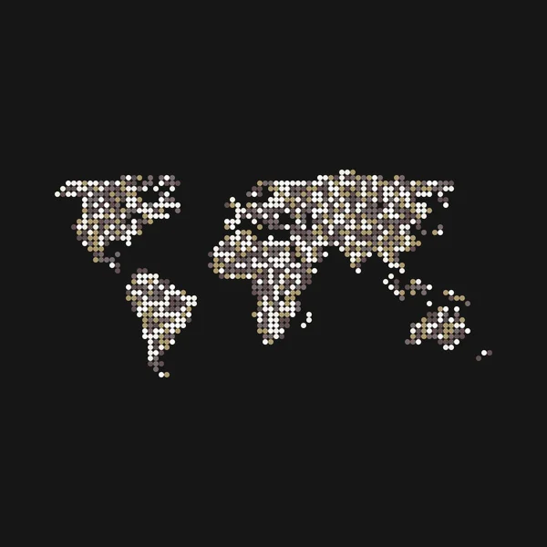 World Silhouette Pixelated Mapa Patrón Ilustración — Archivo Imágenes Vectoriales