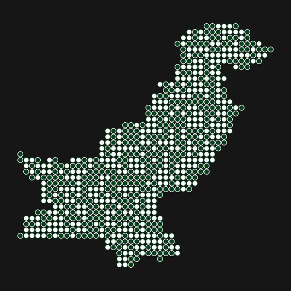 Pakistan Sylwetka Pixelated Wzór Mapa Ilustracja — Wektor stockowy