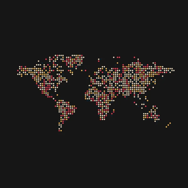 Världen Silhuett Pixelated Mönster Karta Illustration — Stock vektor
