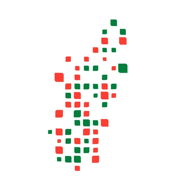 Madagascar Silhouette Pixelated Pattern Illustration — Stock Vector