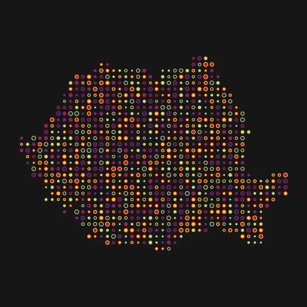 Ρουμανία Silhouette Pixelated Πρότυπο Χάρτη Εικονογράφηση — Διανυσματικό Αρχείο