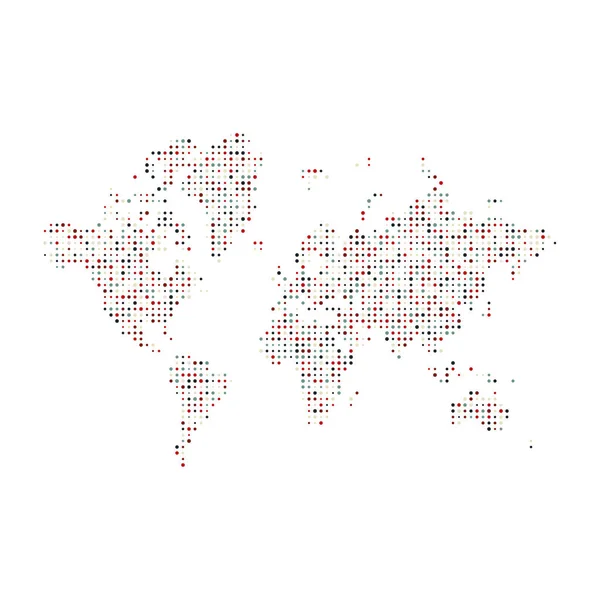 Maailma Siluetti Pikselöity Kuvio Kartta Kuvitus — vektorikuva