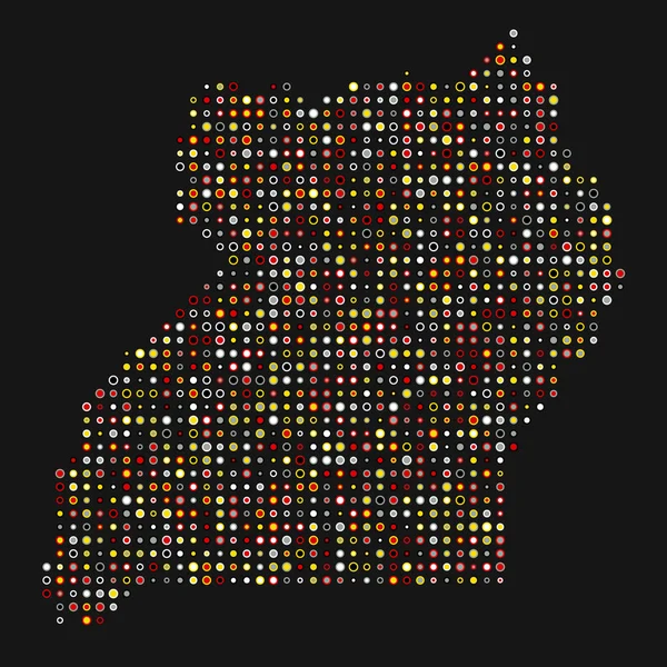 Uganda Silhouette Pixelated Patrón Mapa Ilustración — Archivo Imágenes Vectoriales