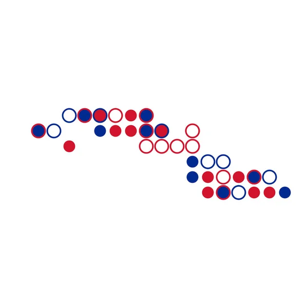 Cuba Silhouette Pixelated Pattern Map Illustration — Stock Vector