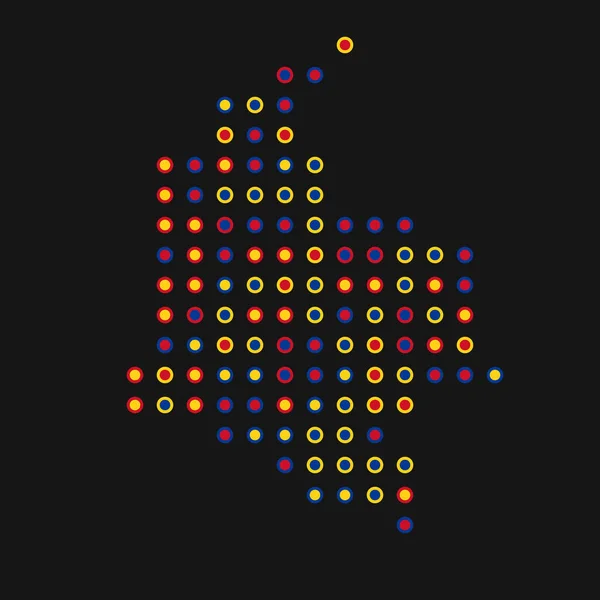 Colombia Silhuett Pixelated Mönster Karta Illustration — Stock vektor