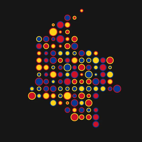 Colombia Silhouette Ilustración Mapa Patrón Pixelado — Vector de stock