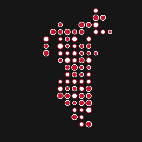 Bahrain Silhouette Pixelated Mönster Karta Illustration — Stock vektor