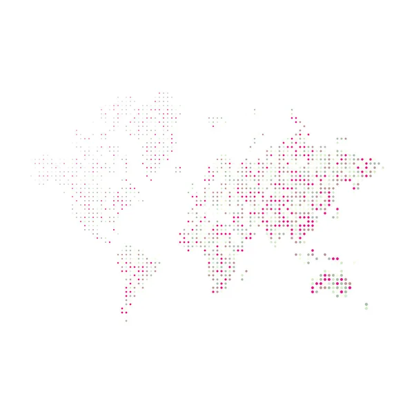 World Silhouette Pixelated Pattermap Illustration — 스톡 벡터