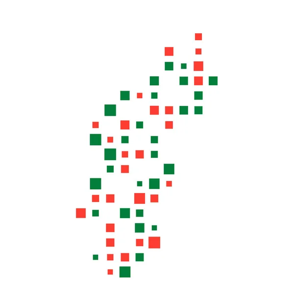 Madagaskar Silhuett Pixelated Mönster Illustration — Stock vektor