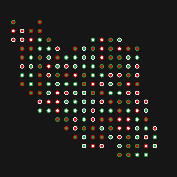 Iran Silhouette Pixelated Mönster Karta Illustration — Stock vektor