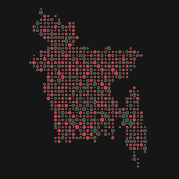 Bangladesz Sylwetka Pixelated Wzór Mapa Ilustracja — Wektor stockowy