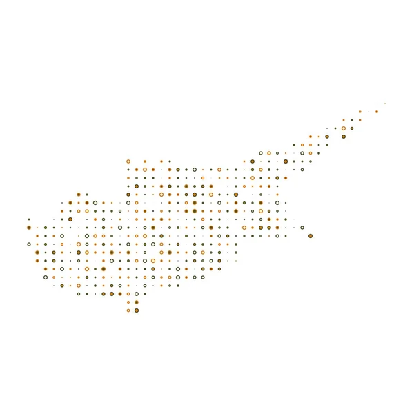 Cyprus Silhouette Pixelated Pattern Map Illustration — Stock Vector