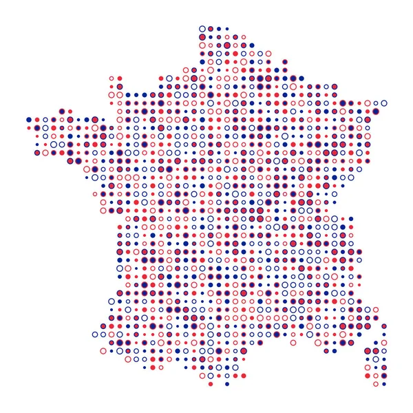 Frankrike Silhuett Pixelated Mönster Karta Illustration — Stock vektor
