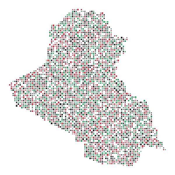 Ilustración Patrón Pixelado Silueta Irak — Archivo Imágenes Vectoriales