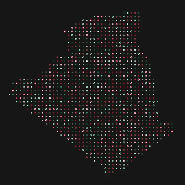 Algeriet Silhuett Pixelated Mönster Karta Illustration — Stock vektor