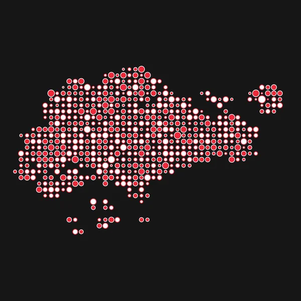 Singapore Silhouette Pixelated Mönster Karta Illustration — Stock vektor
