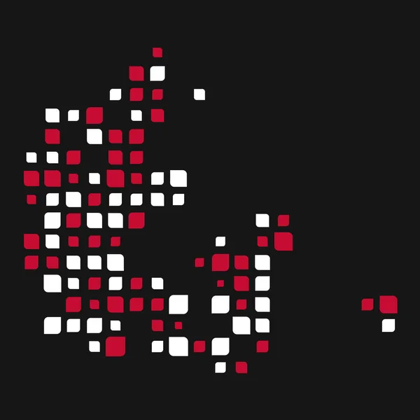 Dánsko Silueta Pixelated Pattern Illustration — Stockový vektor