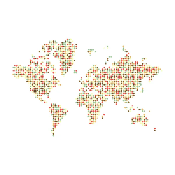 Welt Silhouette Verpixeltes Kartenmuster — Stockvektor
