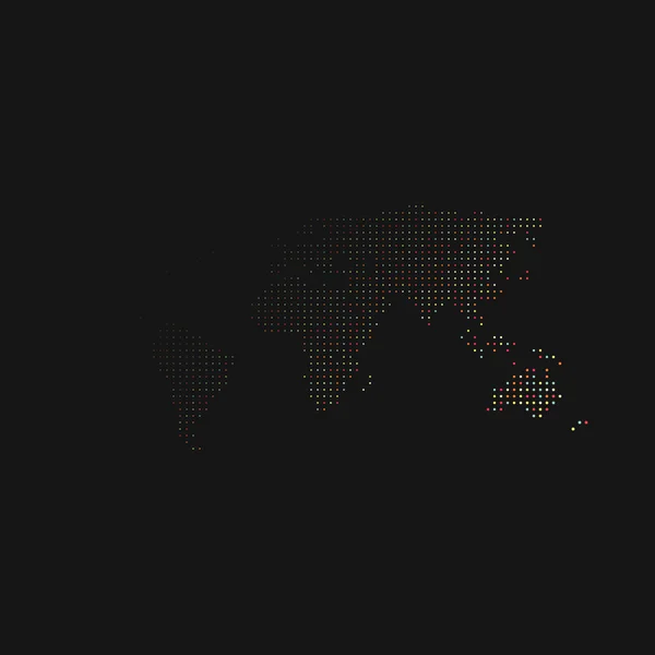 World Silhouette Pixelated Mapa Patrón Ilustración — Vector de stock