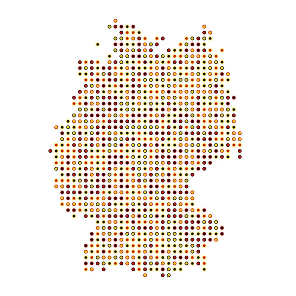 ドイツシルエットピクセル化パターンマップイラスト — ストックベクタ