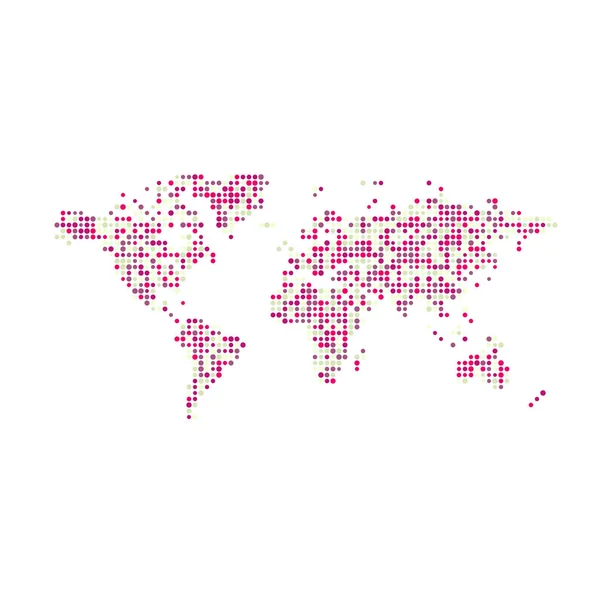 世界1シルエットピクセル化パターンマップイラスト — ストックベクタ