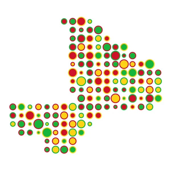 Mali Silhouette Pixelated Passel Map — стоковий вектор