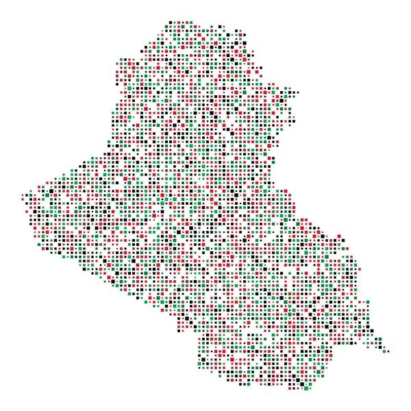 Ilustración Patrón Pixelado Silueta Irak — Vector de stock