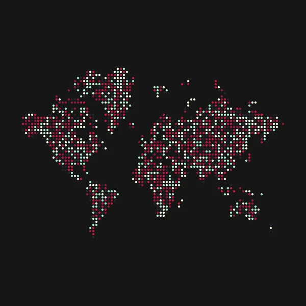 World Sylwetka Pixelated Wzór Mapa Ilustracja — Wektor stockowy