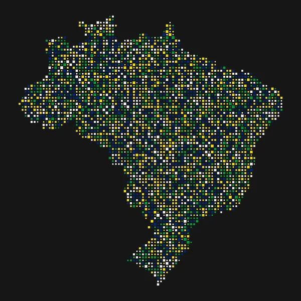 Brazil Silhouette Pixelated Pattern Illustration — Stock Vector