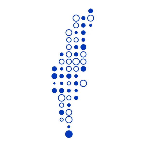 Israël Silhouet Pixelvormige Patroon Kaart Illustratie — Stockvector