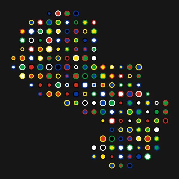 Paraguay Silhouette Pixelated Mönster Karta Illustration — Stock vektor