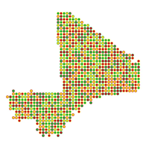 Mali Silhouette Ilustración Mapa Patrón Pixelado — Archivo Imágenes Vectoriales