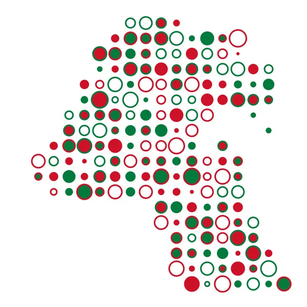 Kuvajt Silueta Pixelated Pattern Map Illustration — Stockový vektor