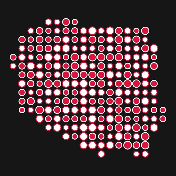 Πολωνία Silhouette Pixelated Μοτίβο Χάρτη Εικονογράφηση — Διανυσματικό Αρχείο