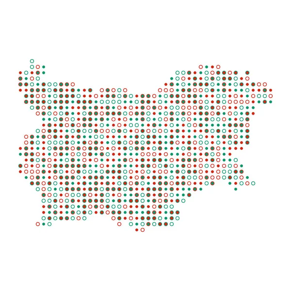 ブルガリアシルエットピクセル化パターン地図イラスト — ストックベクタ